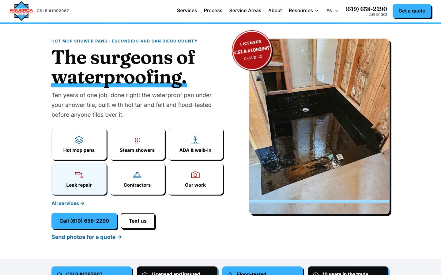 Home page of Figueroa Shower Pans