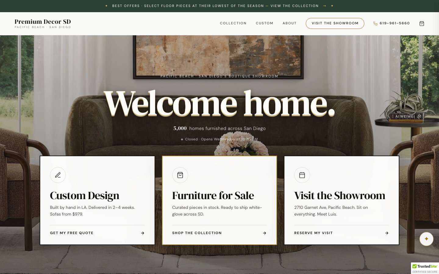 Home page of Premium Decor SD